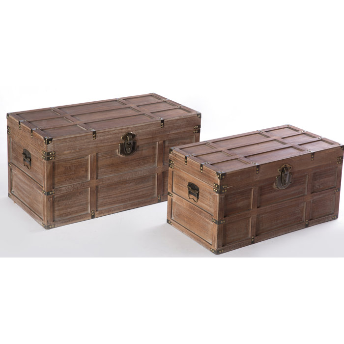 World Menagerie Brandonville Rectangular 2 Piece Trunk Set Wayfair